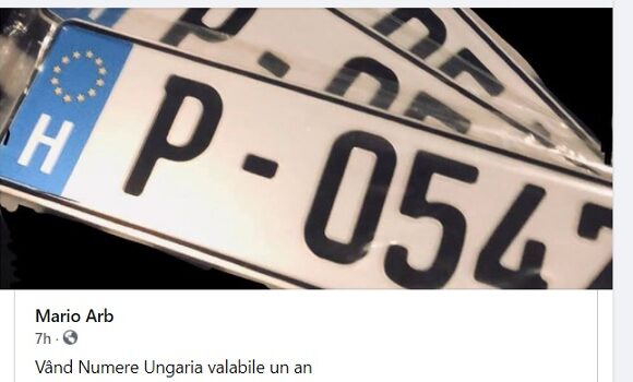 O noua afacere pe retelele de socializare: numere auto unguresti