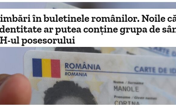Noile cărți de identitate ale românilor